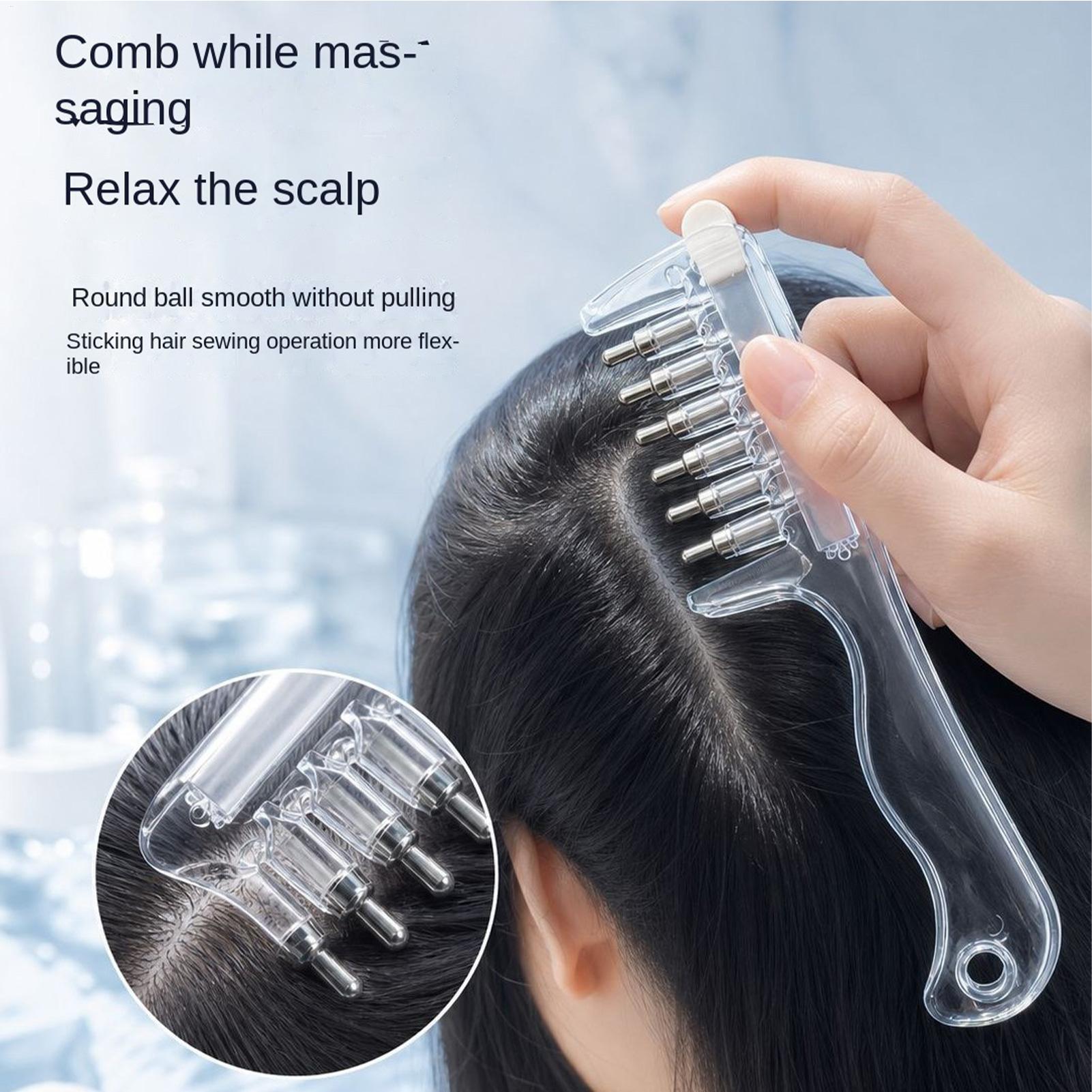 Hair Care Lotion - 1 ชิ้น หวีใสพกพาสำหรับจัดแต่งรากผม หวีนวดหนังศีรษะพร้อมหัวจ่ายของเหลว แปรงน้ำมันบำรุงผมและเซรั่ม ป้องกันการรั่วซึม